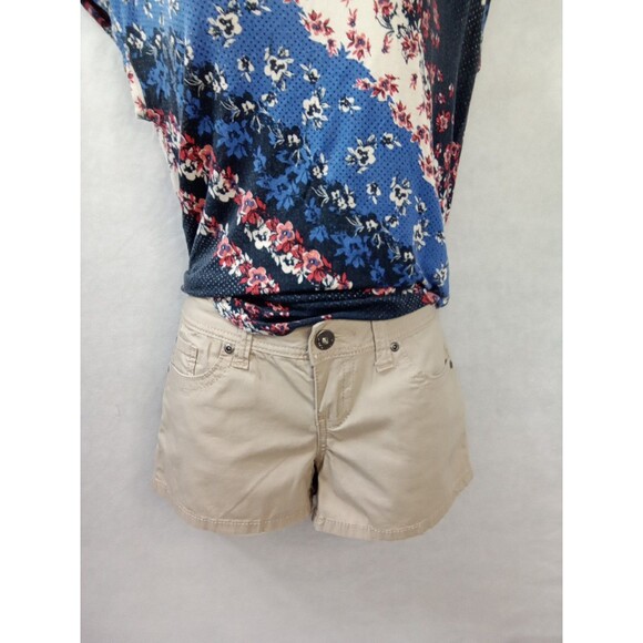 24/7 by‎ maurices women medium floral criss-cross blue Short Sleeve - Picture 2 of 14